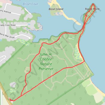Rome Point Loop Trail in John H. Chafee Nature Preserve trail, distance, elevation, map, profile, GPS track