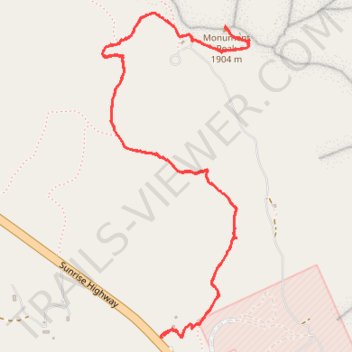 Monument Peak via Pacific Crest National Scenic Trail (PCT) trail, distance, elevation, map, profile, GPS track