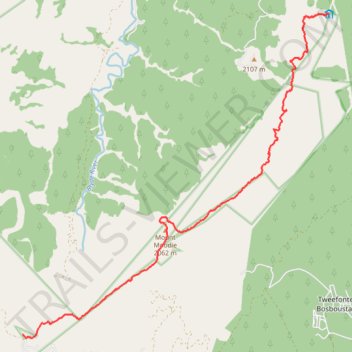 Fanie Botha Stables Hut to Mac Mac Hut via Mount Moodie trail, distance, elevation, map, profile, GPS track