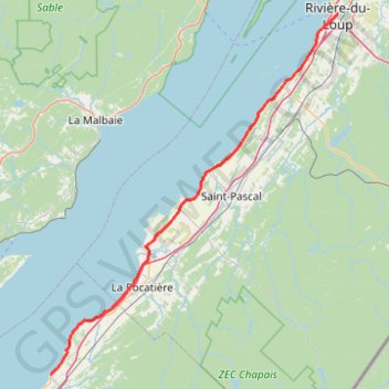 Saint-Jean-Port-Joli - Rivière-du-Loup trail, distance, elevation, map, profile, GPS track