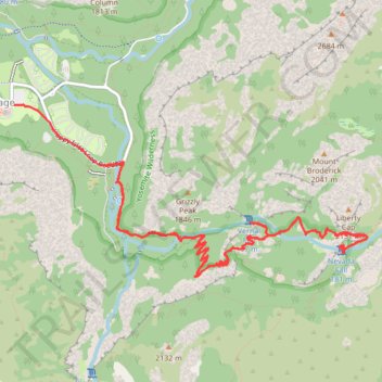 Nevada falls hike trail, distance, elevation, map, profile, GPS track
