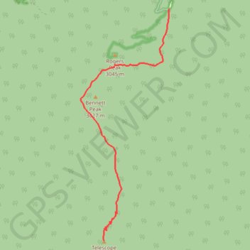 Telescope Peak trail, distance, elevation, map, profile, GPS track
