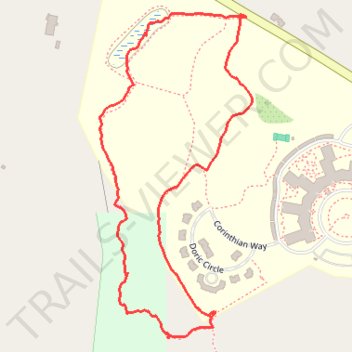 Walking the northeast part of Overlook's trails trail, distance, elevation, map, profile, GPS track