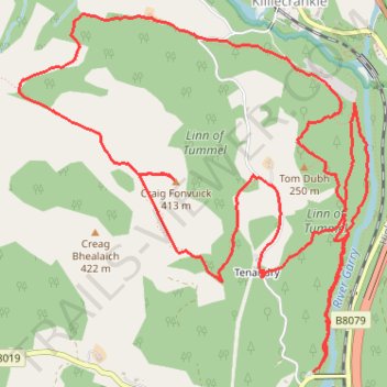 Loop run at Craig Fonvuick trail, distance, elevation, map, profile, GPS track