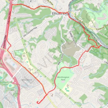 Patapsco Valley State Park - Ellicott City trail, distance, elevation, map, profile, GPS track