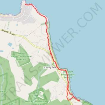 Stapleton Beach Public Reserve trail, distance, elevation, map, profile, GPS track