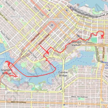 Vancouver trail, distance, elevation, map, profile, GPS track
