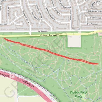 Watershed Park trail, distance, elevation, map, profile, GPS track