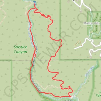 Solstice Canyon Loop trail, distance, elevation, map, profile, GPS track