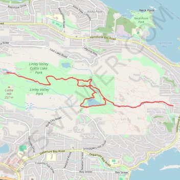 Linley Valley Cottle Lake Park trail, distance, elevation, map, profile, GPS track