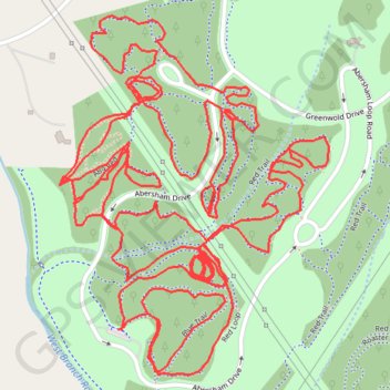 Abersham Regional Park Loop Run trail, distance, elevation, map, profile, GPS track