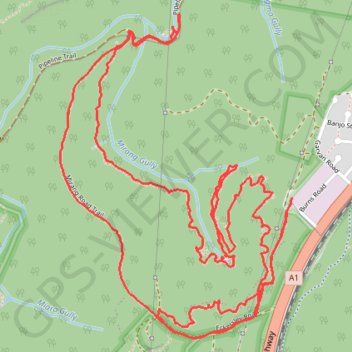 Heathcote National Park trail, distance, elevation, map, profile, GPS track