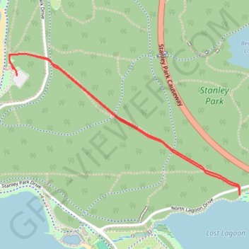 Stanley Park - Tatlow Walk - Lost Lagoon trail, distance, elevation, map, profile, GPS track