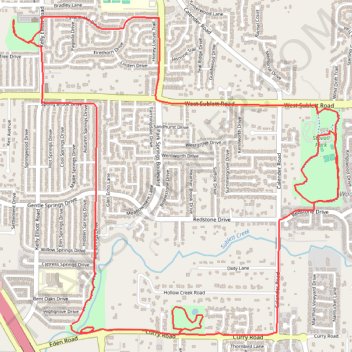 Bicycle ride though Deaver Park, Stoval Park, Allan Saxe Park, and Sublet Linear Park in Arlington TX trail, distance, elevation, map, profile, GPS track