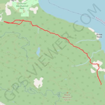 Osborne Bay Regional Park - Blue Trail trail, distance, elevation, map, profile, GPS track