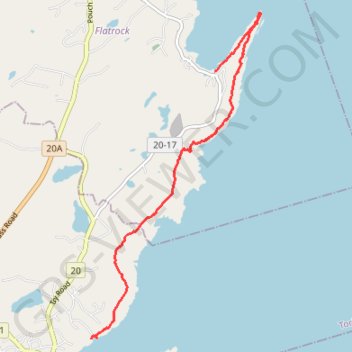 East Coast Trail - Father Troy Path trail, distance, elevation, map, profile, GPS track