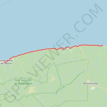 Sainte-Anne-des-Monts - Madeleine trail, distance, elevation, map, profile, GPS track