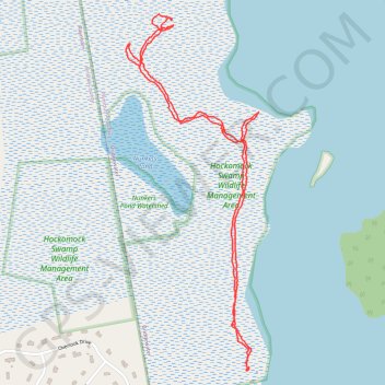 Hockomock Swamp trail, distance, elevation, map, profile, GPS track
