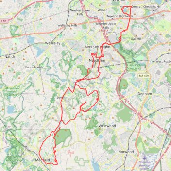 Rocky Woods, Hale, Rosemary Pond trail, distance, elevation, map, profile, GPS track