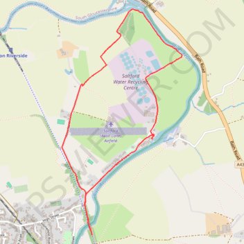 Saltford Water Recycling Bridge trail, distance, elevation, map, profile, GPS track