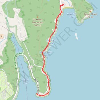 Ocean Path trail, distance, elevation, map, profile, GPS track