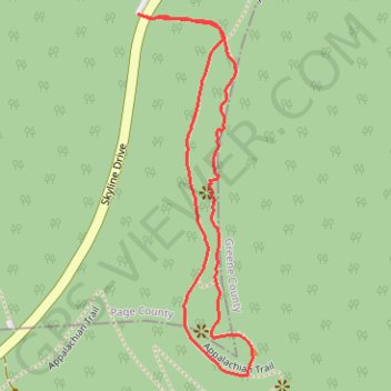 Bearfence Mountain Trail in Shenandoah National Park trail, distance, elevation, map, profile, GPS track