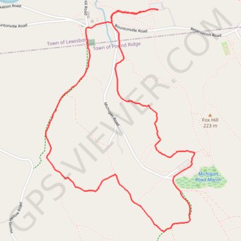 Loop including new Covered Bridge (CB) trail trail, distance, elevation, map, profile, GPS track